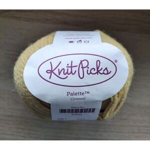 Knit Picks Palette Fingering Weight Yarn 100% Peruvian Wool 231y Cornmeal 🟡